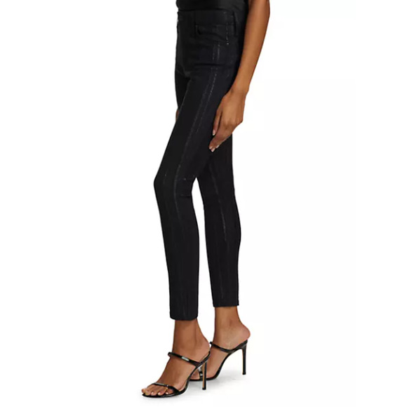 NWT AG Jeans The Farrah Skinny Ankle Metallic Stripe Jean Gunmetal Women Size 26 - Picture 4 of 8